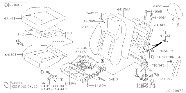 2019 Subaru Crosstrek Front Seat Diagram 1