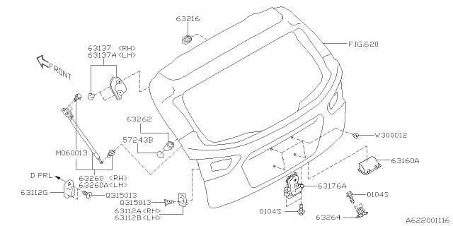 2019 Subaru Crosstrek Back Door Parts Diagram