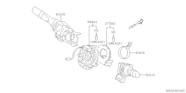 2018 Subaru Crosstrek Switch Assembly Combination TUR Diagram for 83115FL000