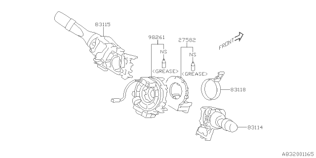 2018 Subaru Crosstrek Steering Roll Connector Diagram for 83196FL020