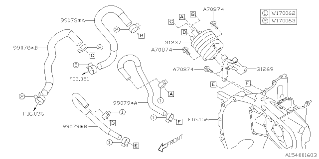 2018 Subaru Crosstrek Hose Water Complete Diagram for 99083AA280