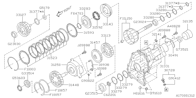 2019 Subaru Crosstrek Automatic Transmission Transfer & Extension Diagram 1