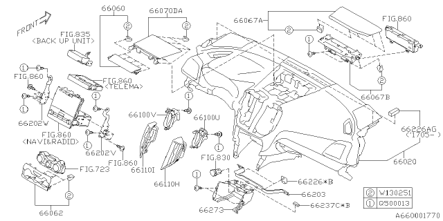 2018 Subaru Crosstrek Instrument Panel Diagram 1