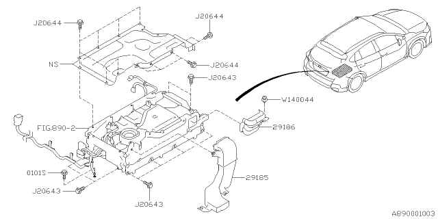 2019 Subaru Crosstrek Duct Outlet-CHRGR Diagram for 29186AA010