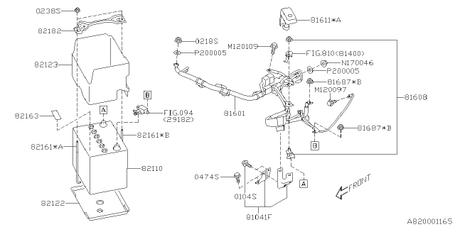 2021 Subaru Crosstrek Battery Cable Assembly Diagram for 81601FL040