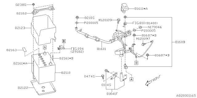 2018 Subaru Crosstrek Battery Cable Assembly Diagram for 81601FL030