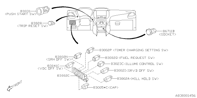 2020 Subaru Crosstrek Switch INPANE Tim Diagram for 83002FL070