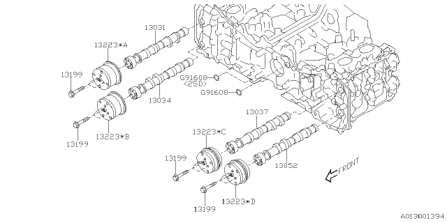 2021 Subaru Crosstrek SPKT Ay-Cms,Int LH Diagram for 13322AA120