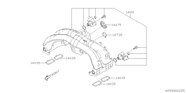 2021 Subaru Crosstrek MANIF COMPL-Int Diagram for 14001AC501