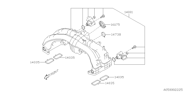 2019 Subaru Crosstrek MANIF COMPL-Int Diagram for 14001AC630