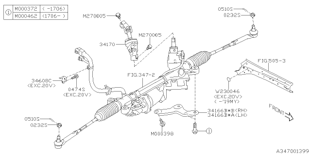 2018 Subaru Crosstrek Power Steering Gear Box Diagram 1