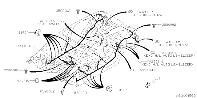 2020 Subaru Crosstrek Wiring HARN R LH Usa Diagram for 81502FL301