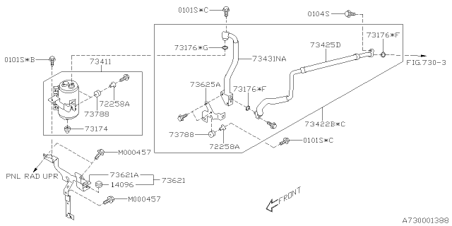 2020 Subaru Crosstrek Pipe Diagram for 73431FL160