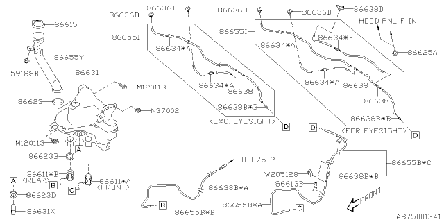 2018 Subaru Crosstrek Windshield Washer Diagram 1