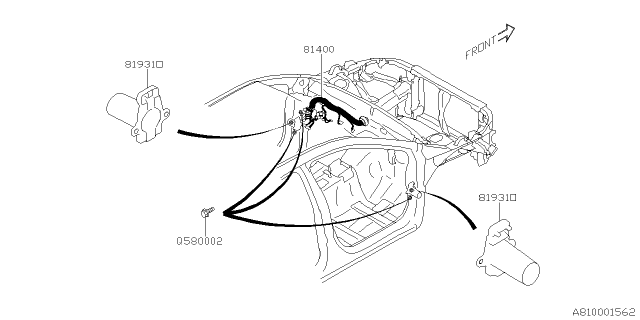 2019 Subaru Crosstrek Wiring HARN Ctr Bhd Diagram for 81402FL011