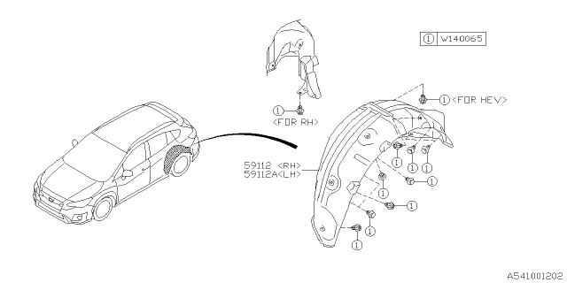 2021 Subaru Crosstrek Mudguard Diagram 2