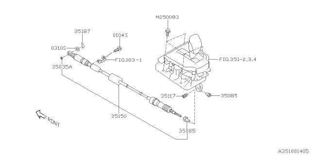 2020 Subaru Crosstrek Shift Control Cable Diagram for 35150FL200