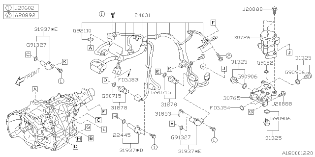 2019 Subaru Crosstrek Shift Control Diagram 1