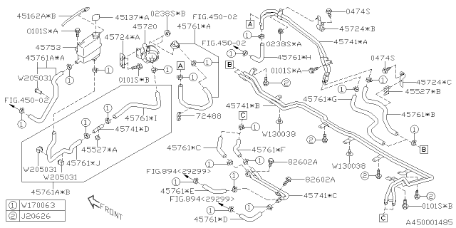 2020 Subaru Crosstrek Hose INV E Diagram for 45761FL060