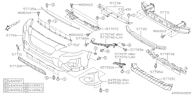 2021 Subaru Crosstrek Front Bumper Diagram 4
