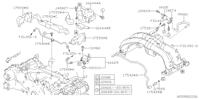 2021 Subaru Crosstrek INSUL-Fuel Pipe Diagram for 17593AA280
