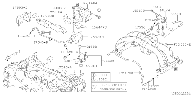 2018 Subaru Crosstrek Pipe Assembly Fuel Dl VY Diagram for 17540AA400