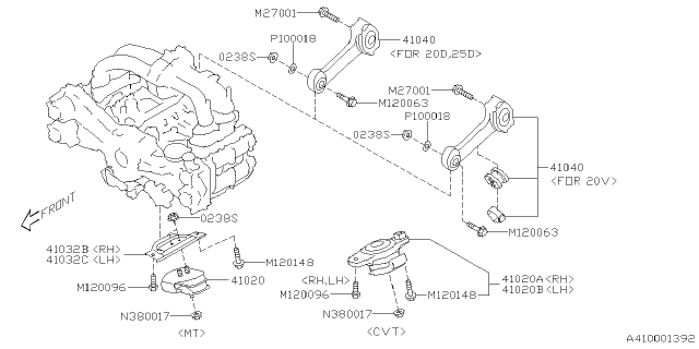 2021 Subaru Crosstrek Cushion Rub LH Diagram for 41022SJ010