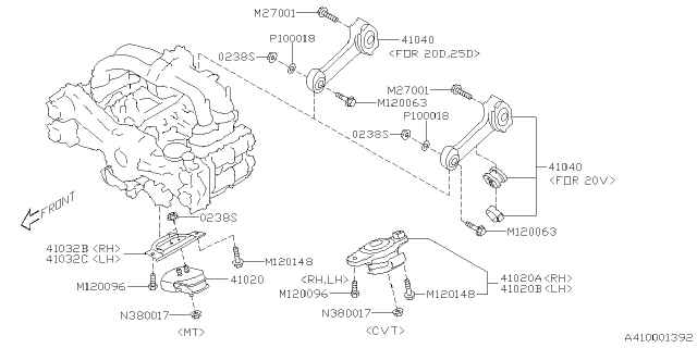 2019 Subaru Crosstrek Cushion Rub RH Diagram for 41022FL070