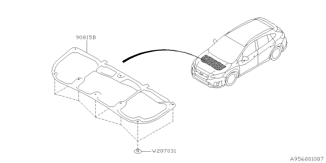 2020 Subaru Crosstrek Hood Insulator Diagram