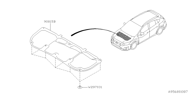 2019 Subaru Crosstrek Hood Insulator Diagram