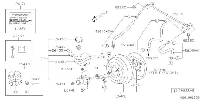 2020 Subaru Crosstrek Master Cylinder Kit Diagram for 26449FJ060