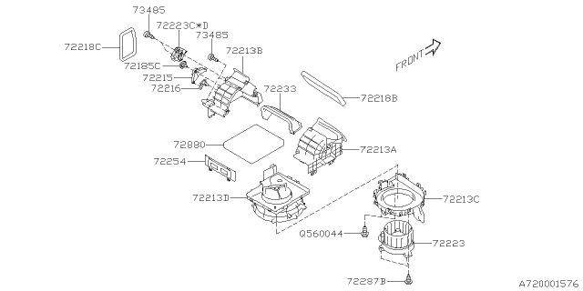 2020 Subaru Crosstrek Cover Diagram for 72254FL500