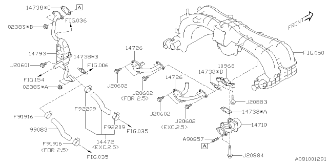 2021 Subaru Crosstrek Pipe-EGR Diagram for 14726AA370