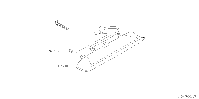 2020 Subaru Crosstrek High Mount Spoiler Lamp Assembly Diagram for 84751VA000