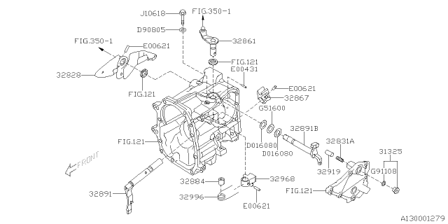 2019 Subaru Crosstrek Shifter Fork & Shifter Rail Diagram 1