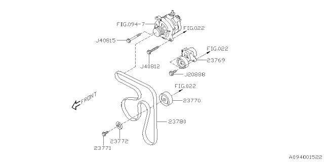 2020 Subaru Crosstrek Cover-PULLEY IDL Diagram for 23772AA100