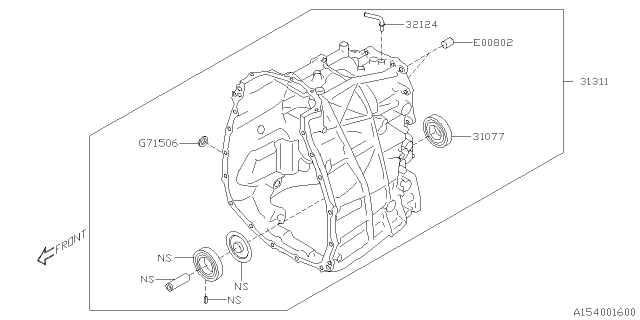 2018 Subaru Crosstrek Automatic Transmission Case Diagram 4