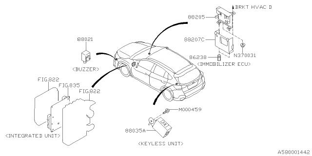 2019 Subaru Crosstrek Key Kit & Key Lock Diagram 5