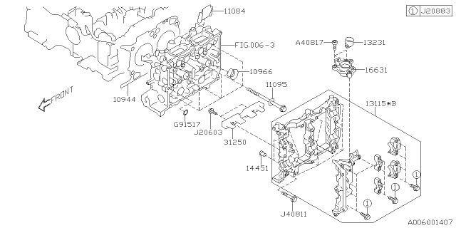 2021 Subaru Crosstrek GSKT-CYL Head 2 Diagram for 10944AA190