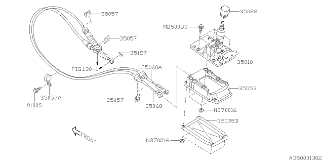 2019 Subaru Crosstrek Gear SHF Lev Assembly Diagram for 35010VA011
