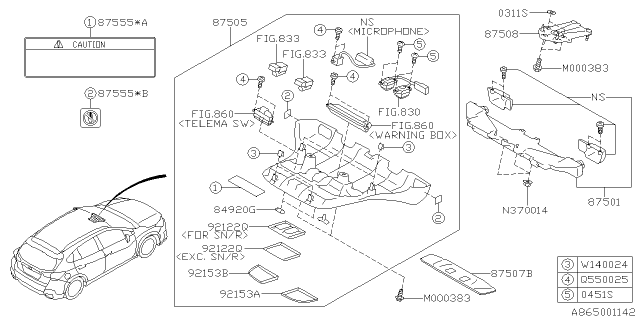 2018 Subaru Crosstrek Lens Map Lamp Left Diagram for 84910FL000