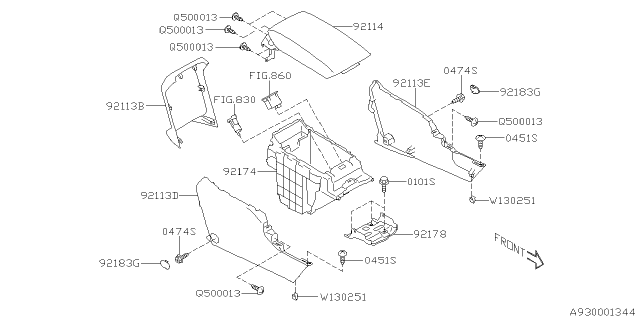 2018 Subaru Crosstrek Console Box Diagram 2