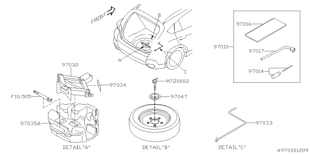 2021 Subaru Crosstrek Tool Kit & Jack Diagram 3