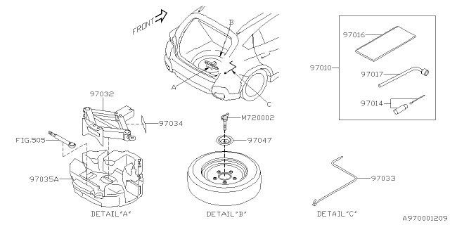 2018 Subaru Crosstrek Label Jack Diagram for 97034YC010