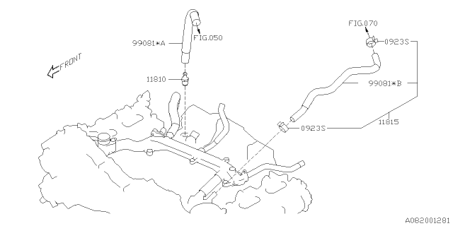 2020 Subaru Crosstrek Hose Complete Vacuum Diagram for 99081AA730