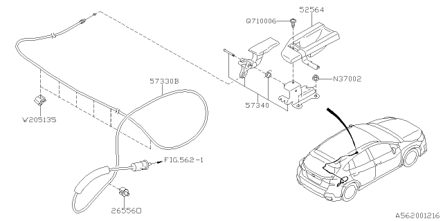 2018 Subaru Crosstrek Cable Assembly Fuel Diagram for 57330FL060