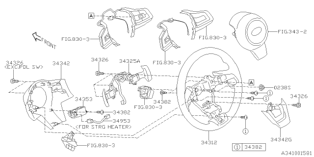 2020 Subaru Crosstrek Steering Wheel Heater Diagram for 34312FL151VH