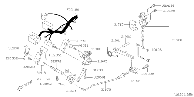 2021 Subaru Crosstrek Rod COMPL-Parking Diagram for 31970AA120