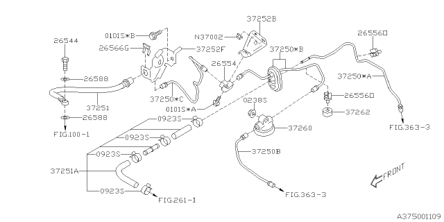 2019 Subaru Crosstrek Hose Oil Reservoir Tank Diagram for 37251FL000