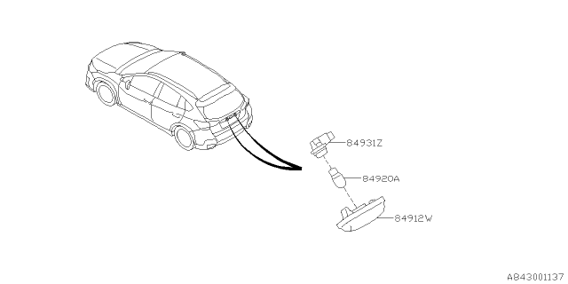 2020 Subaru Crosstrek Lamp - License Diagram